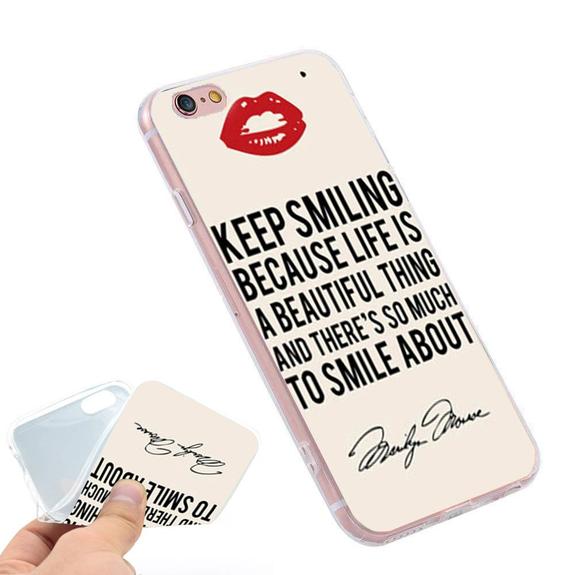 575x575 Minason Tattooed Marilyn Monroe Quotes Soft Tpu Phone Case Audrey Hepb