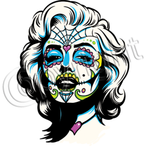500x500 marilyn monroe marilyn monroe sugar skull face, sugar skull