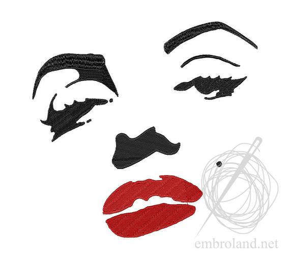 570x509 Marilyn Monroe Machine Embroidery Design Instant Download Etsy