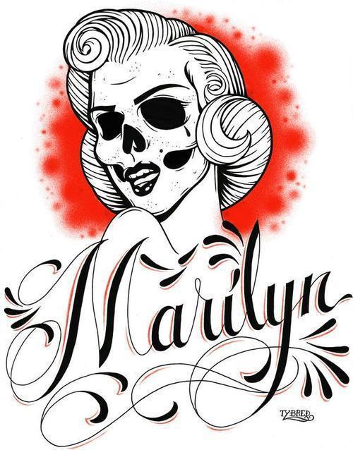 500x638 Drawing Marilyn Monroe Skull Sugar