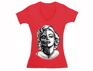 300x229 Marilyn Monroe T Shirt Sugar Skull Zombie Halloween Day Of Dead