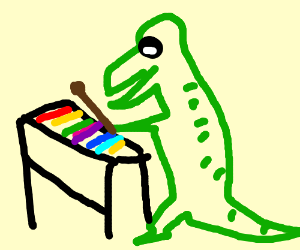 300x250 t rex on the marimba