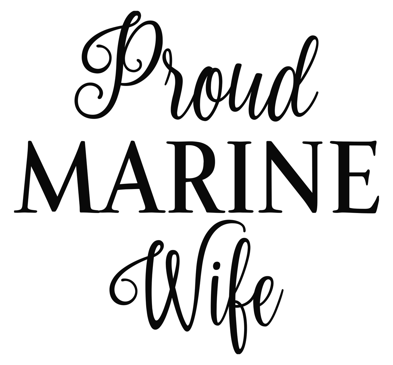 1280x1189 Proud Marine Wife X Vinyl Decal Sticker