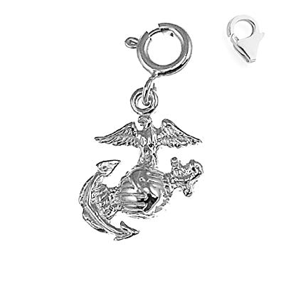 395x395 Sterling Silver Marine Corps Logo Charm