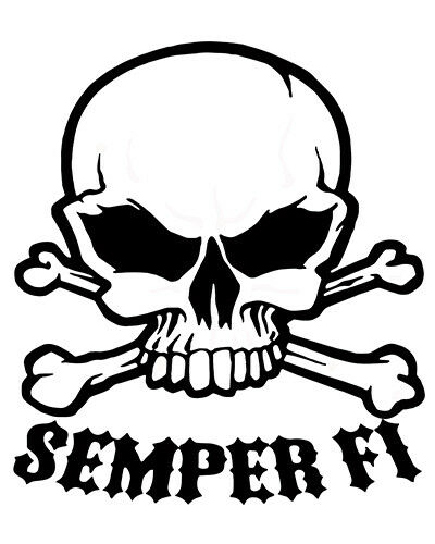 400x500 Semper Fi Us Marines Skull Sticker Vinyl Decal Marine Corps Eagle