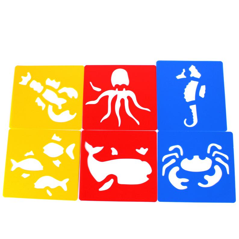 794x794 Plastic Sea Creature Art Stencils Set Kids Marine Life Animal Etsy