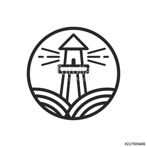 500x500 Lighthouse Logo Tower Icon Marine Symbol Vector Stock