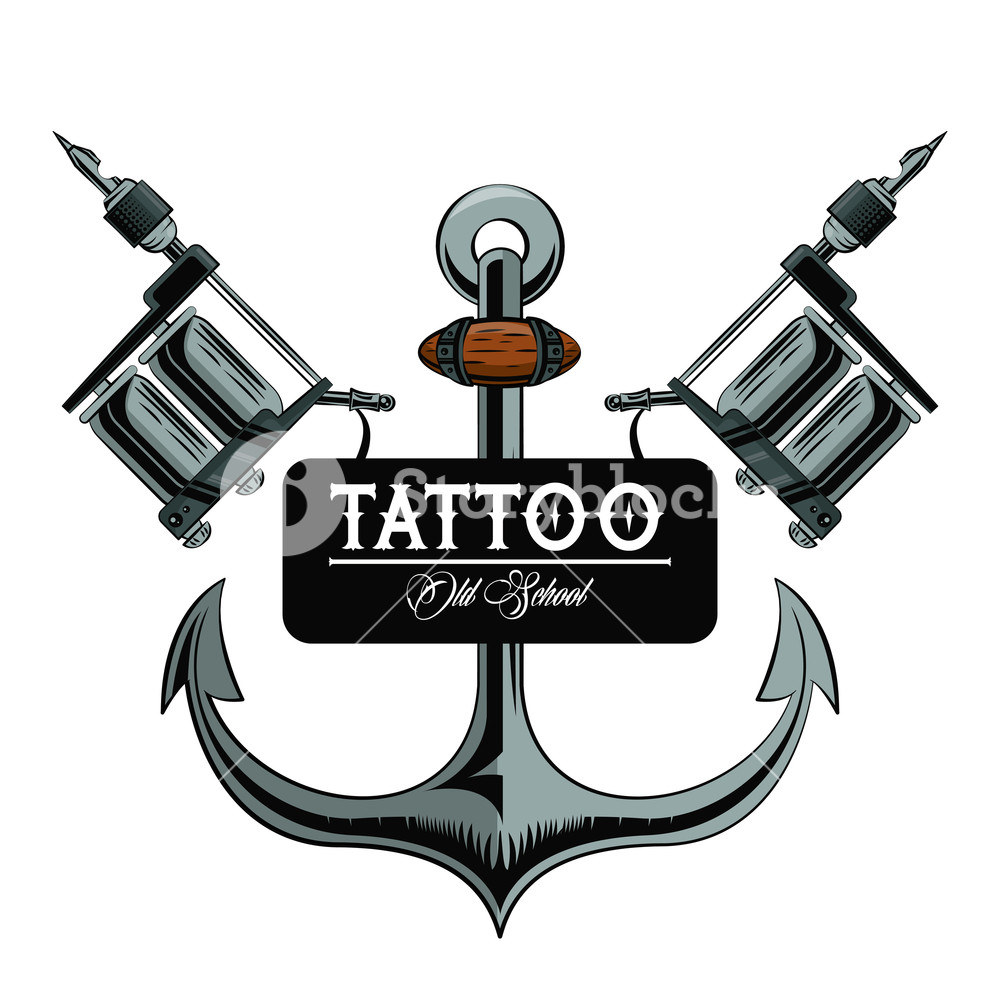 1000x1000 Old School Tattoo Marine Anchor Drawing Design Vector Illustration