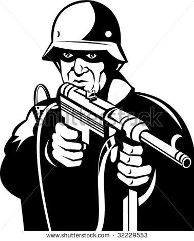 378x470 World War Two German Soldier Pointing A Gun