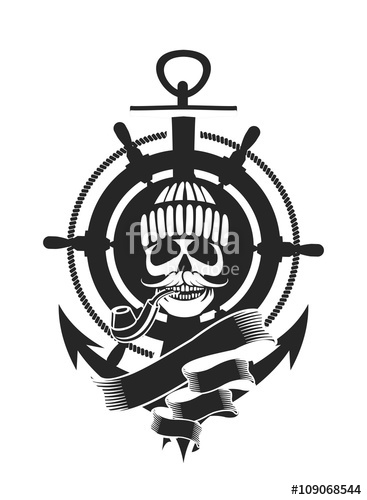 367x500 Marine Emblem Skull Stock Image And Royalty Free Vector