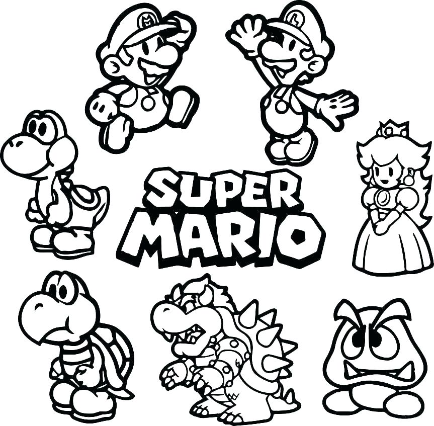 863x847 Mario And Luigi Coloring