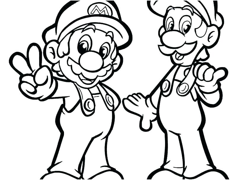 827x609 Mario Luigi Coloring Pictures