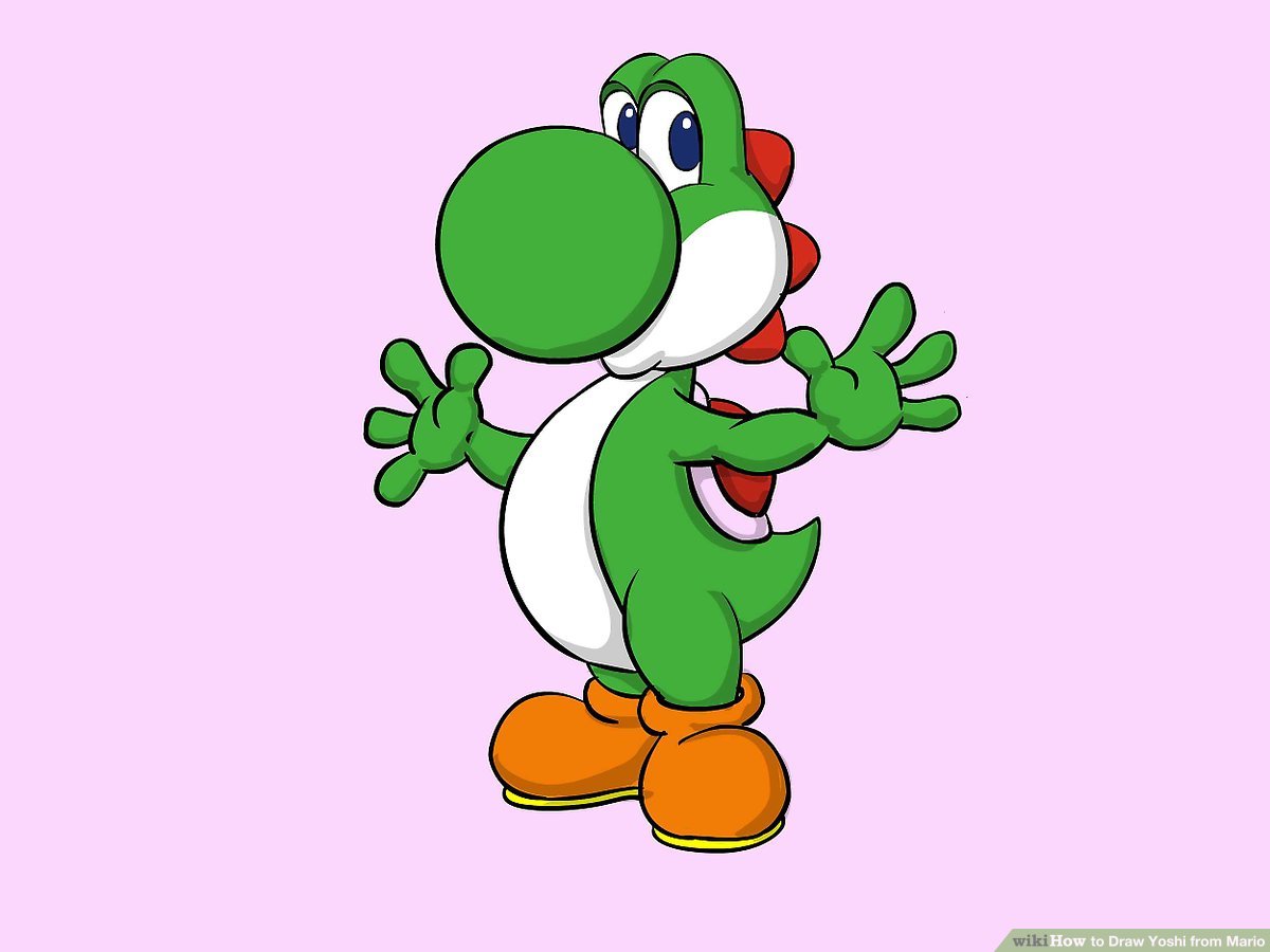 1200x900 How To Draw Yoshi From Mario