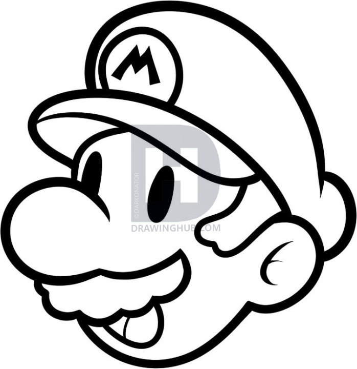 698x720 How To Draw Mario Easy, Step