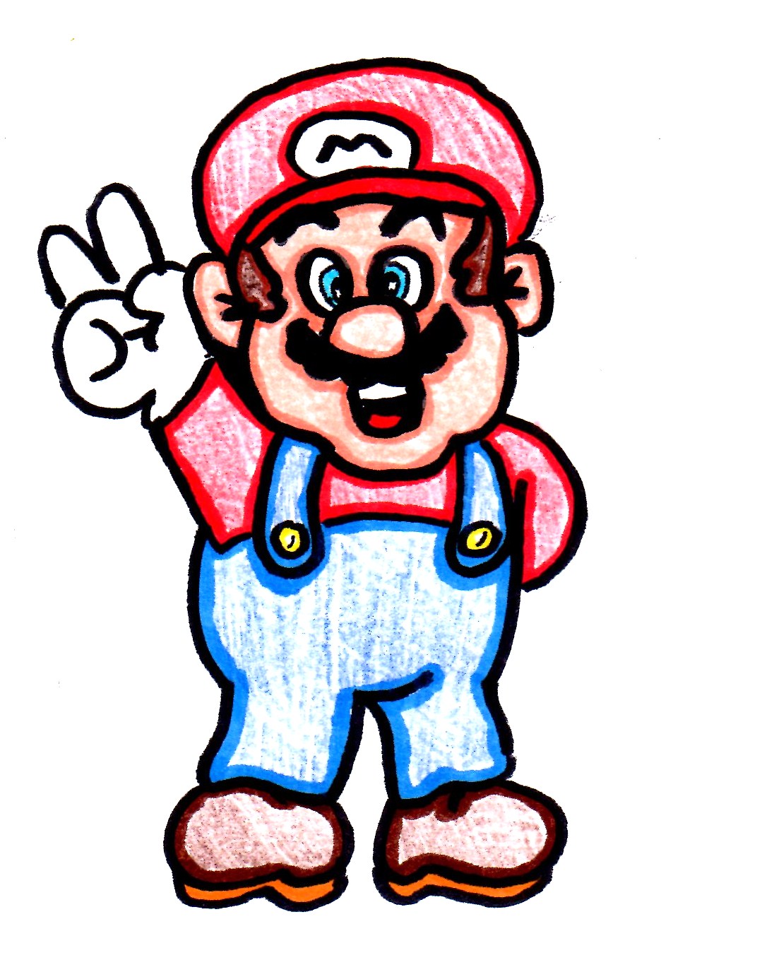 1096x1376 How To Draw Peace Mario! Steps