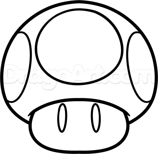 520x505 Mario Mushroom Drawing