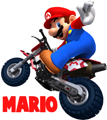 350x394 how to draw mario riding a bike from mario kart wii drawing