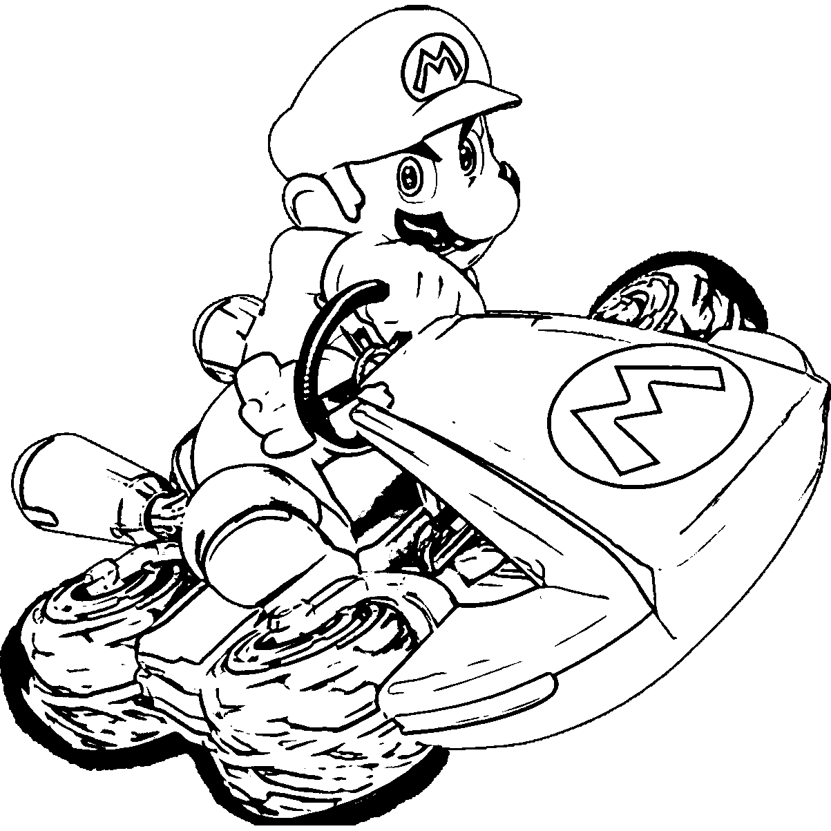 1203x1203 Mario Kart Coloring Pages Unique Drawing At Getdrawings Books