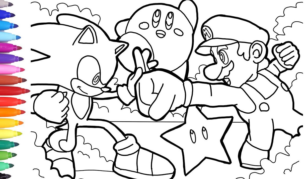 1224x720 Super Mario Coloring Pages With Unusual Luigiintableincess Peach