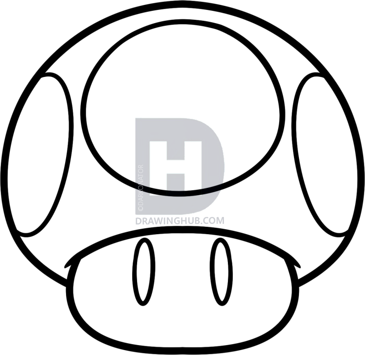 740x720 How To Draw The Mario Mushroom, Step
