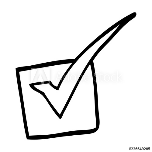 500x500 Line Drawing Cartoon Tick Mark