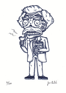 226x319 Mark Twain Calavera Gocco Print Color Gocco Screenprint