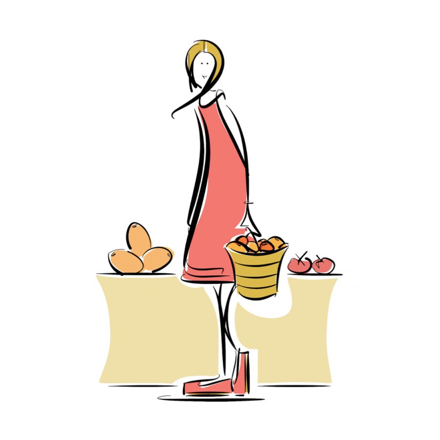 900x900 Summer Market Illustration