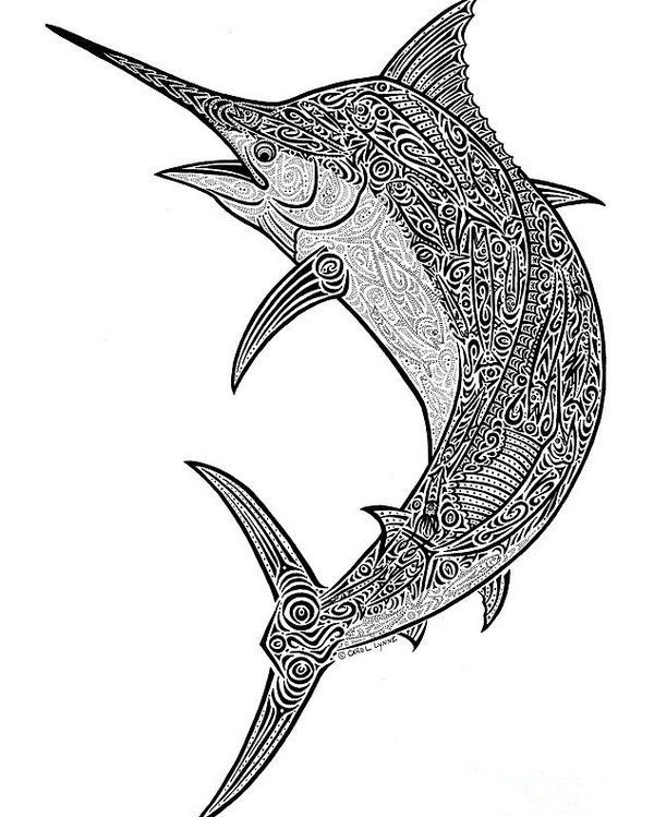 600x749 Tribal Black Marlin Poster