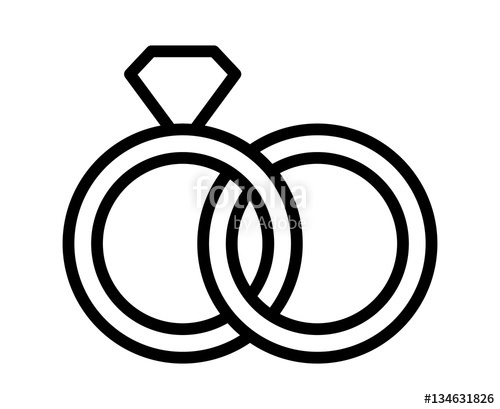 500x409 Wedding Rings With Diamond Linked Together In The Symbol
