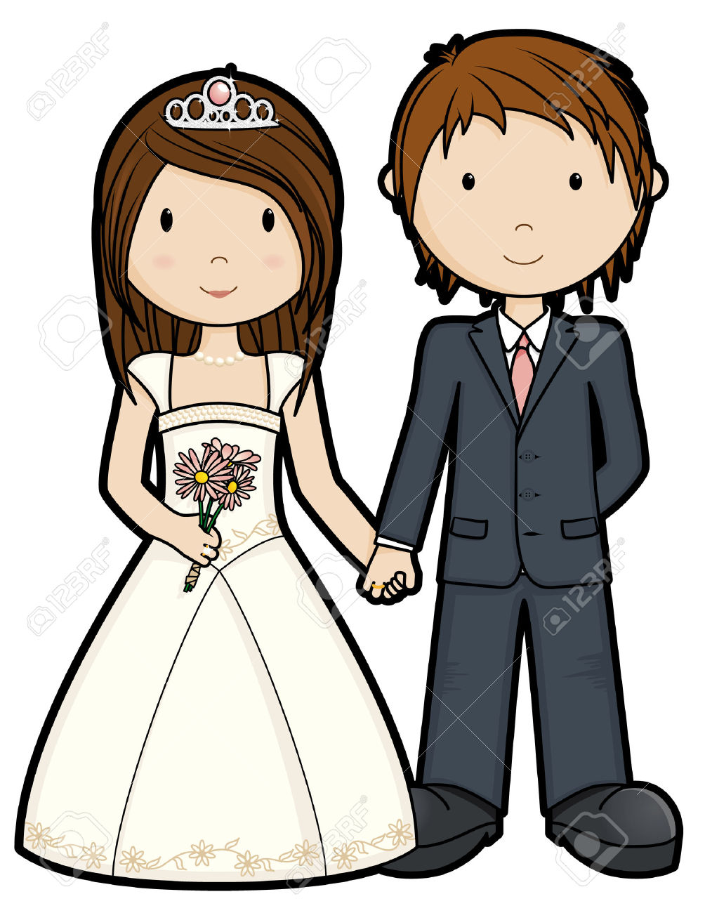 1004x1300 Just Married Couple Clipart
