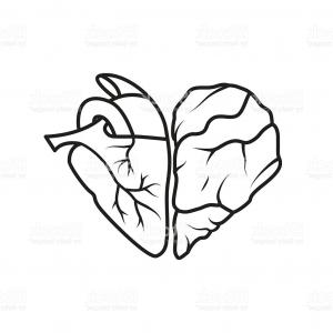 300x300 Photostock Vector Sketch Silhouette Heart With Half Body Cartoon