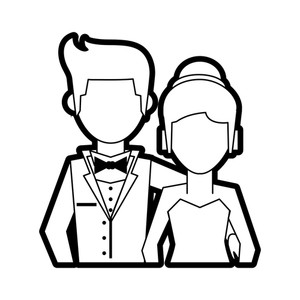 300x300 Married Couple Black And White Royalty Free Vectors
