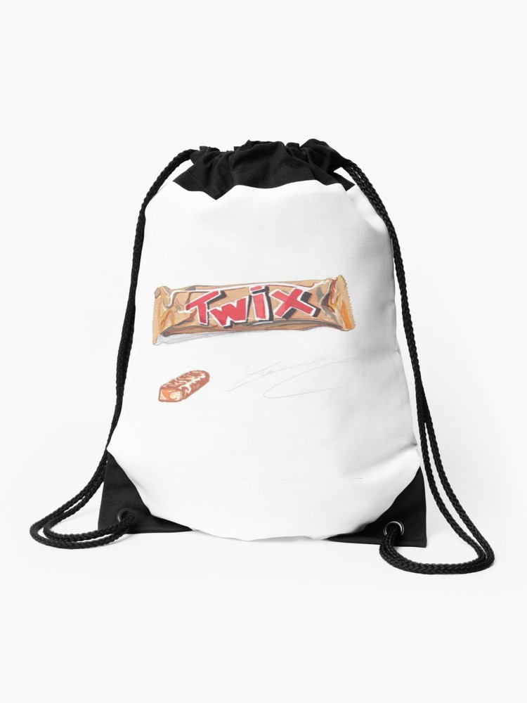 750x1000 Twiix Mars Bar Chocolate Realistic Drawing Drawstring Bag