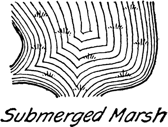 640x486 submerged marsh topography symbol clipart etc