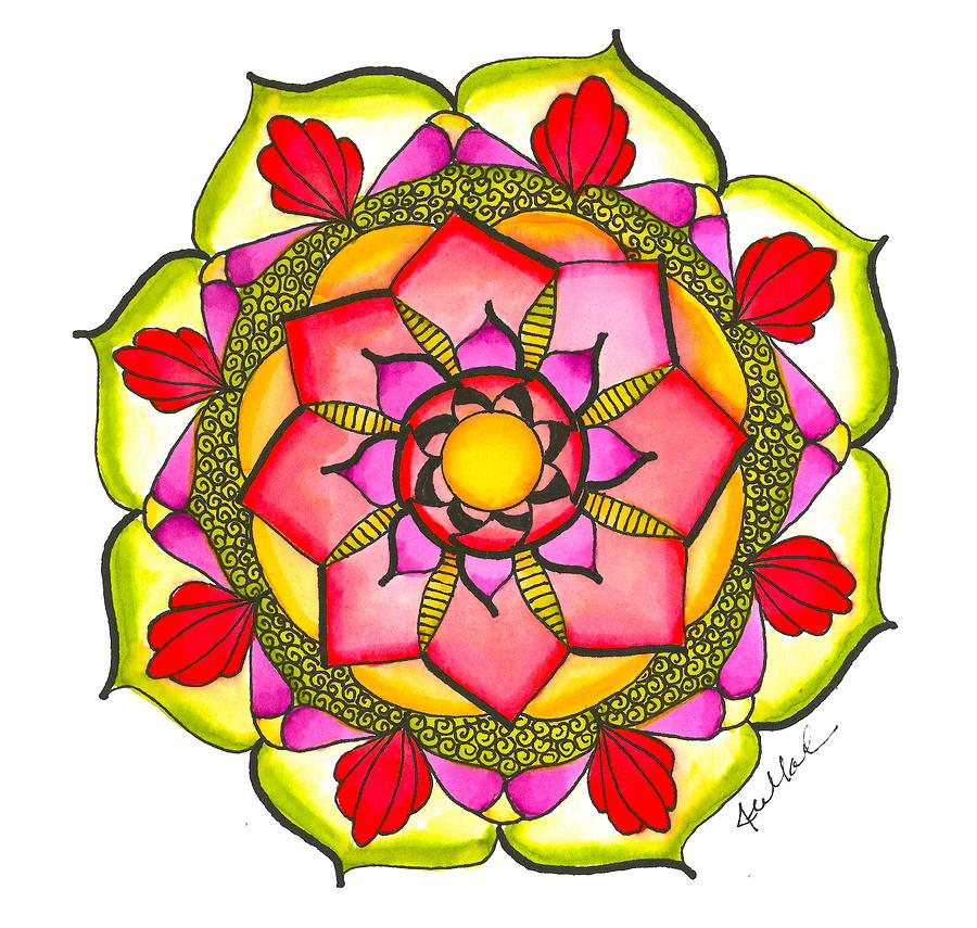 900x855 Watercolor Mandala Drawing