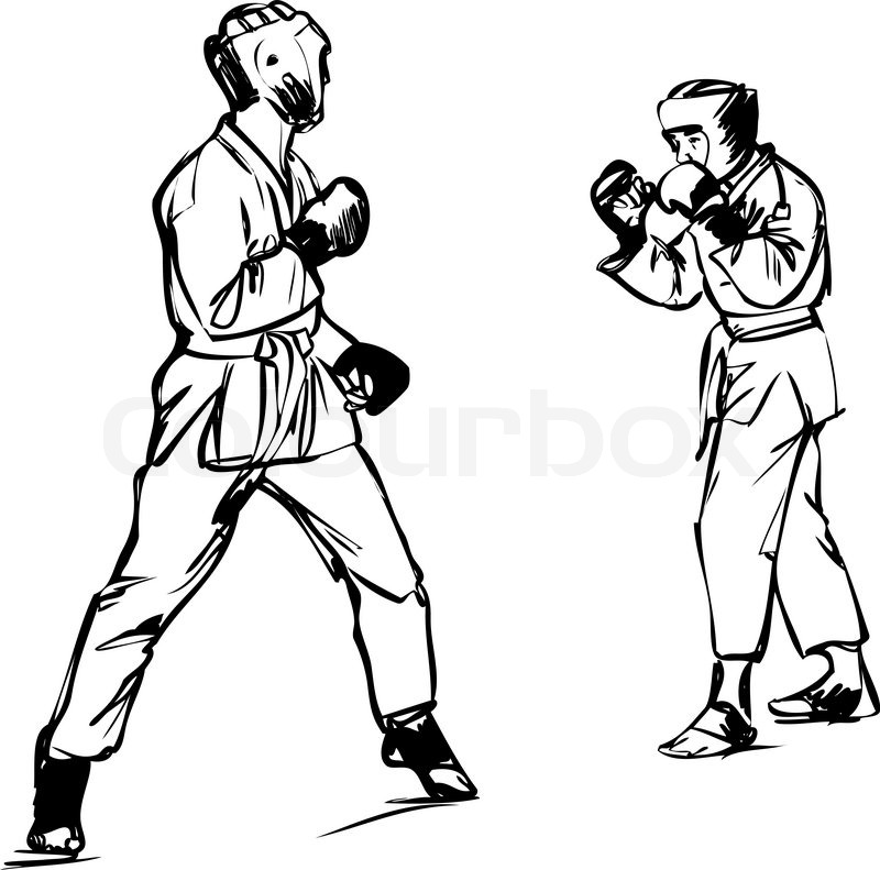 800x791 Karate Kyokushinkai Sketch Martial Stock Vector Colourbox