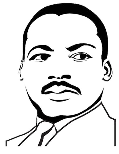 500x643 Martin Luther King Face Coloring