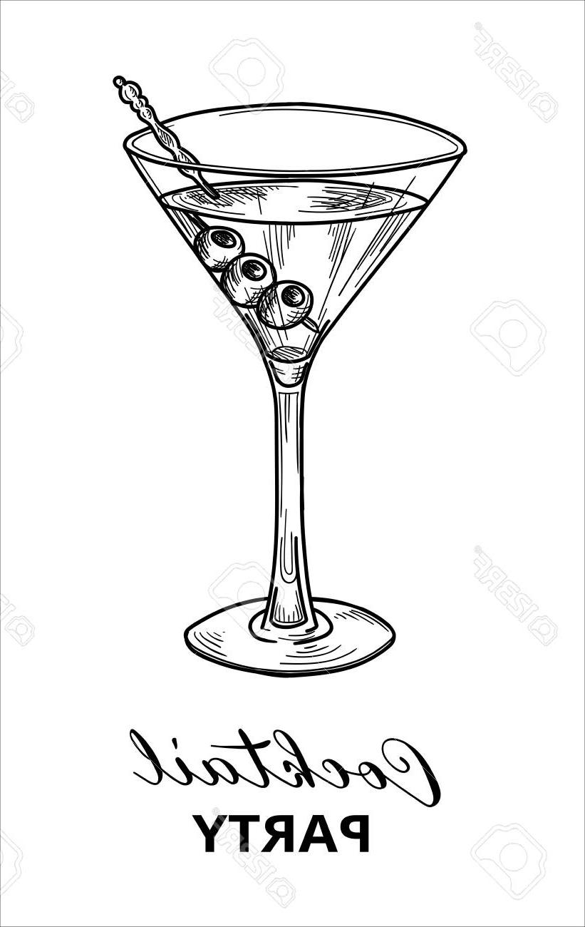 821x1300 Unique Martini Drawing Design