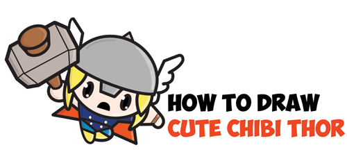 500x242 How To Draw Cute Chibi Kawaii Thor From Marvel Comics In Easy