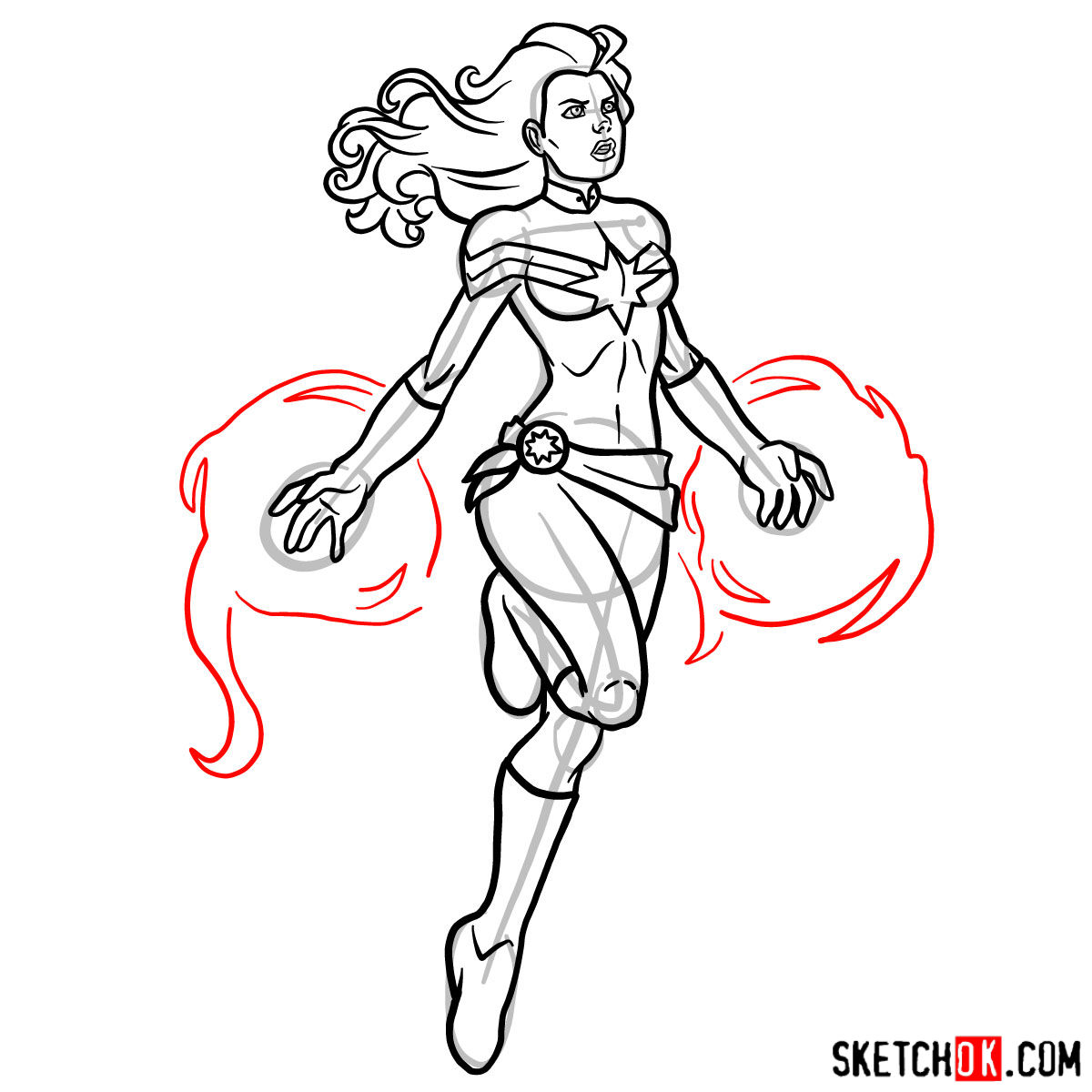 1200x1200 How To Draw Captain Marvel