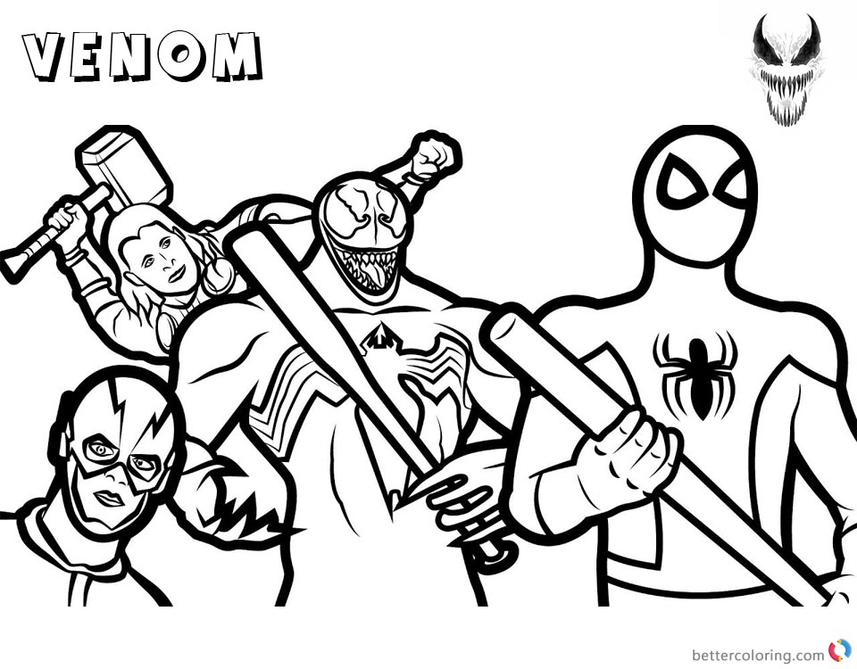 960x750 Venom Coloring Pages Marvel Heroes