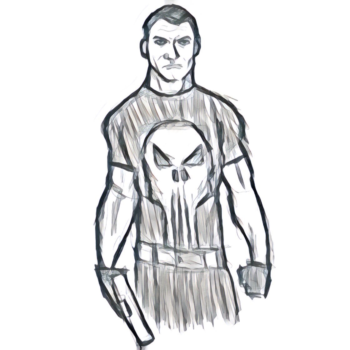 1120x1120 dan greenwald on twitter rough punisher sketch, finished