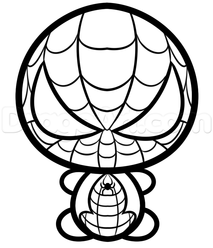 716x831 How To Draw Kawaii Spiderman, Step