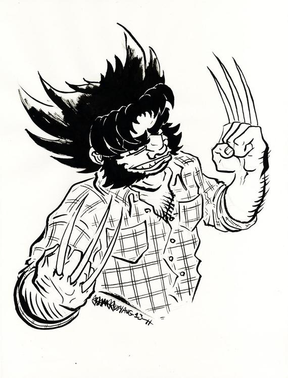 570x747 Wolverine Marvel X Men Original Ink Drawing Etsy