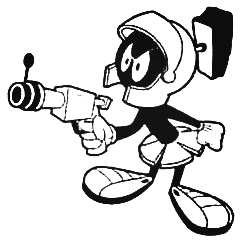 1000x1000 Marvin The Martian Black And White