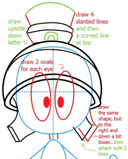 450x556 How To Draw Marvin The Martian From Looney Tunes With Easy Steps