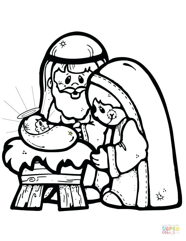 612x792 Jesus Mary And Joseph Coloring Pages Click The Nativity Scene