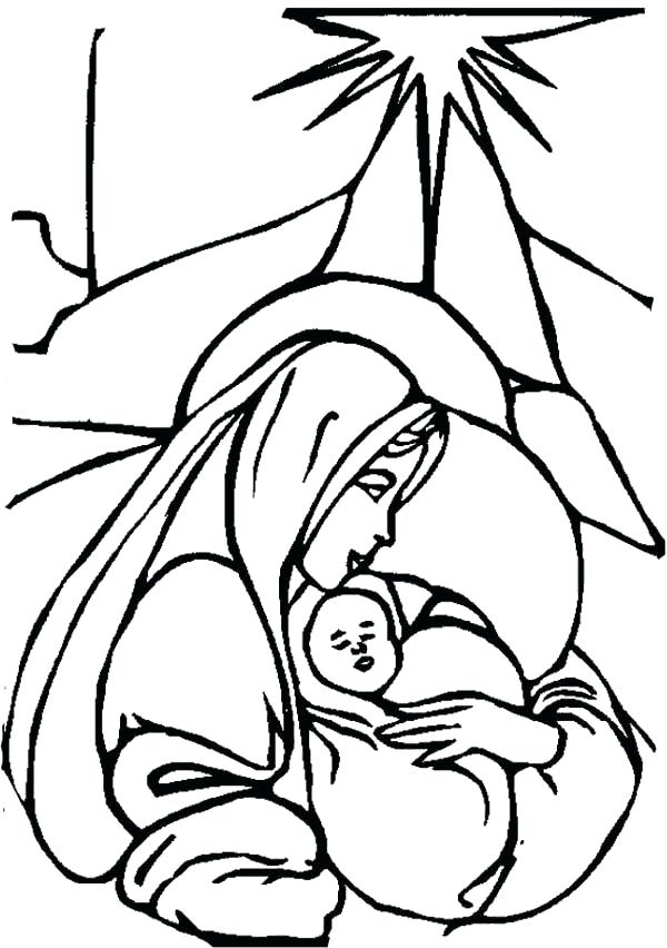600x852 jesus mary and joseph coloring pages mary joseph and baby jesus