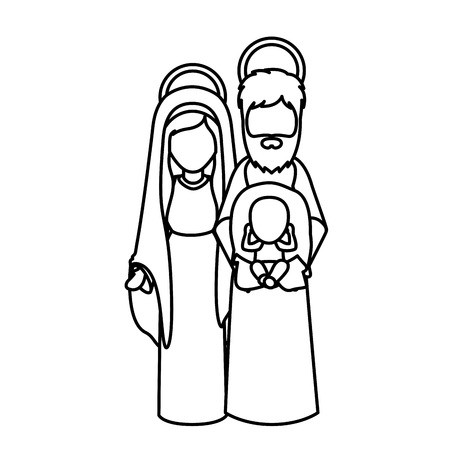 450x450 Mary Joseph And Baby Jesus Icon Holy Night Family Christmas