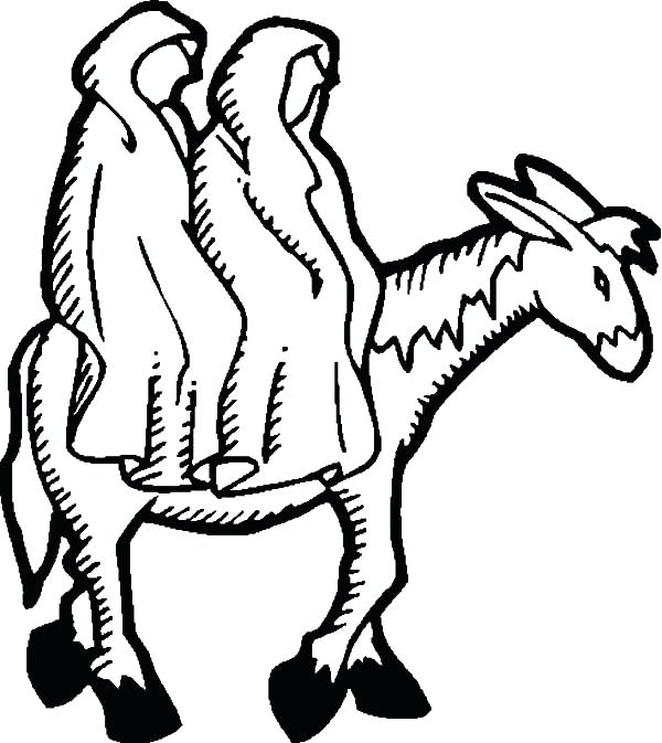 600x673 Mary And Joseph Travel To Bethlehem Coloring Pages